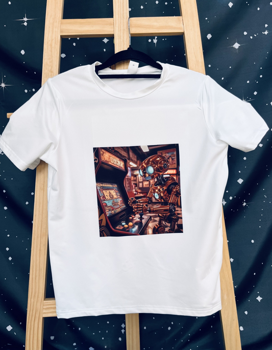 Arcade Bot-Short sleeve t shirt-white